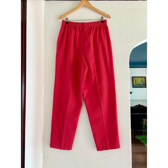 Vintage 90s Red Cotton Tailored Trousers- Size 29/30, Bold, Dopamine, Maximalist - Picture 2 of 3